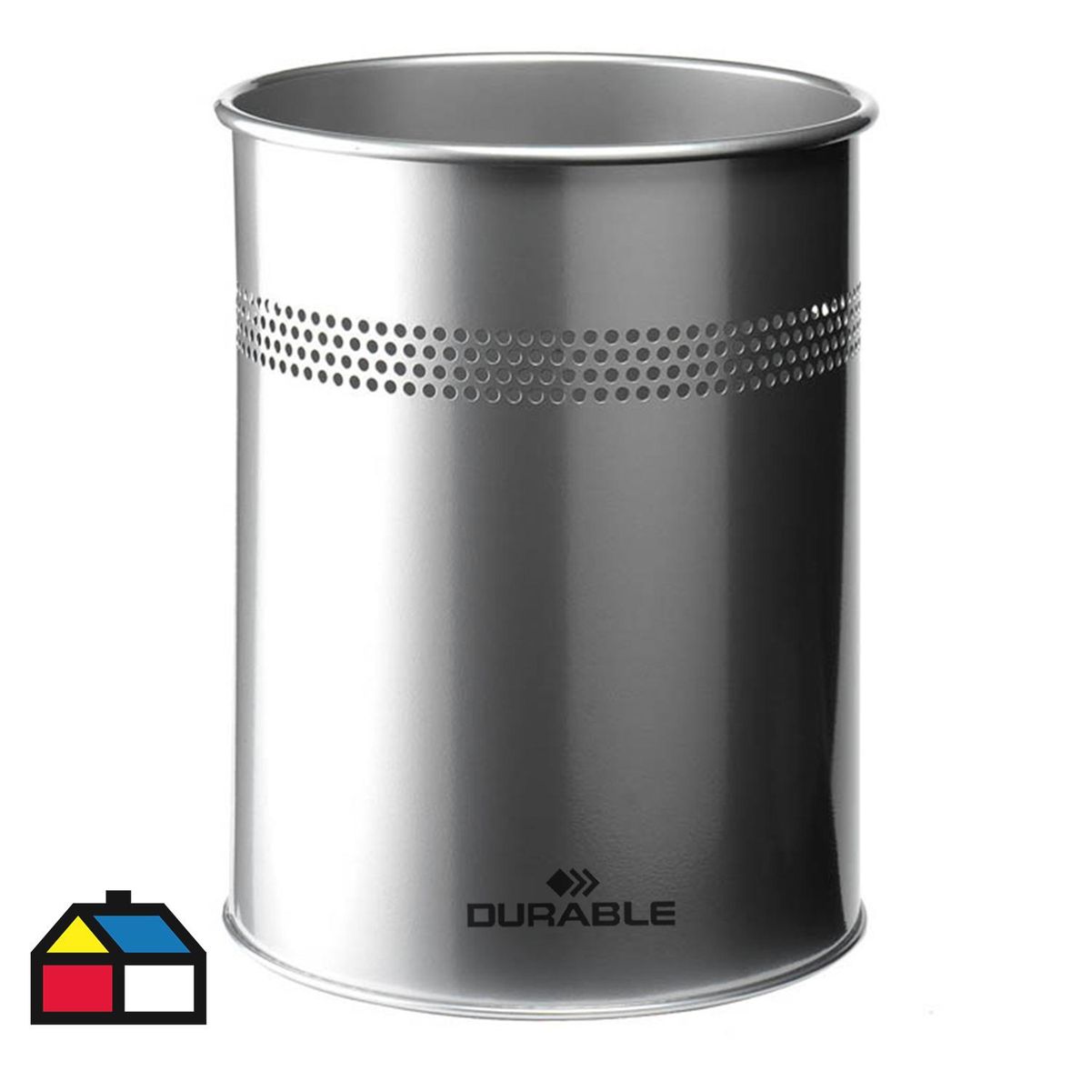 DURABLE - Papelero 15 Litros Metal Plateado
