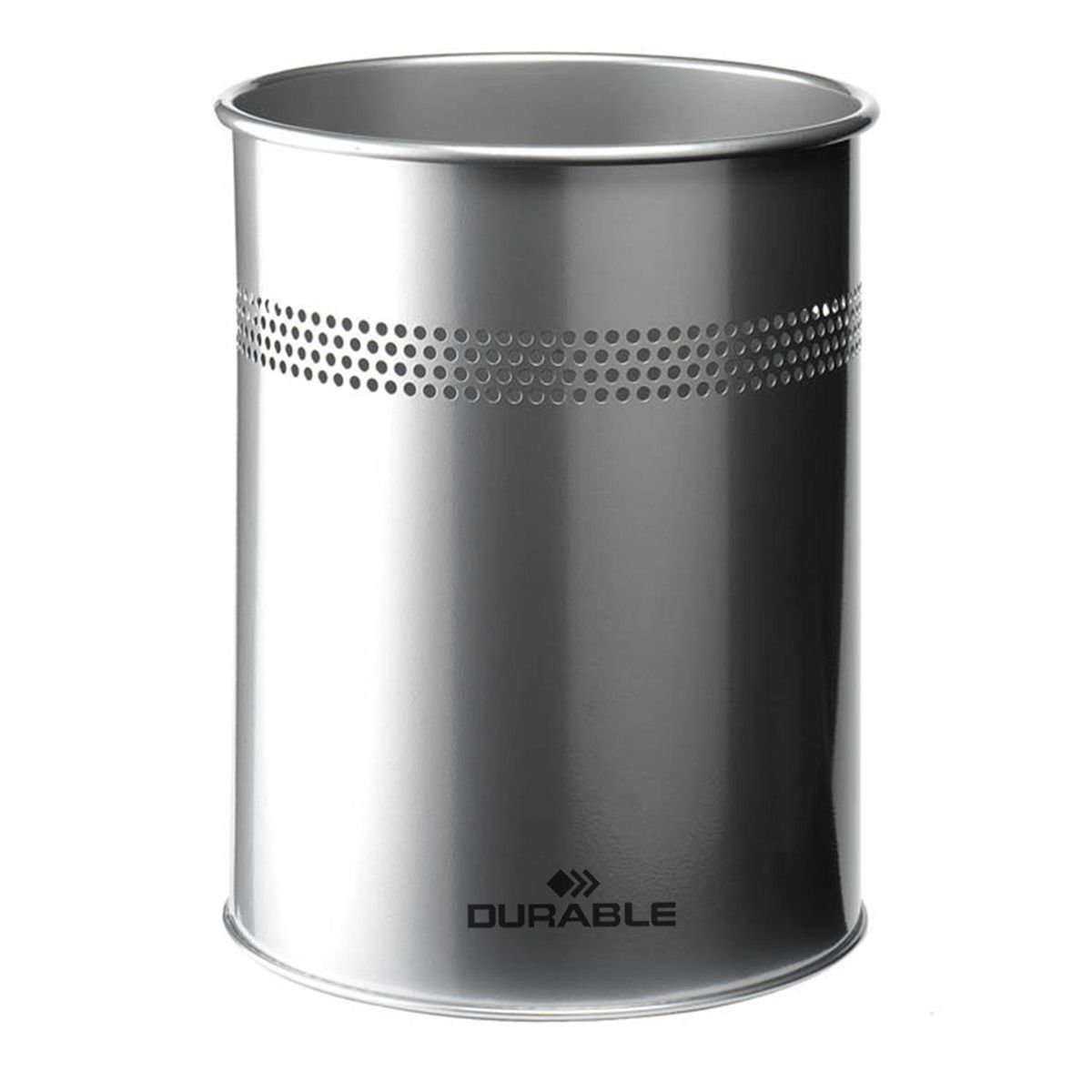 DURABLE - Papelero 15 Litros Metal Plateado
