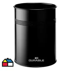 DURABLE - Papelero 15 Litros Metal Negro