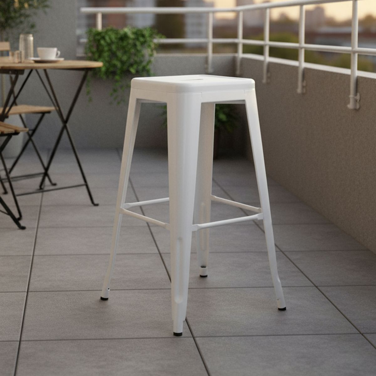 DECO EXPRESS - Piso Tolix Blanco 76x46x46 cm