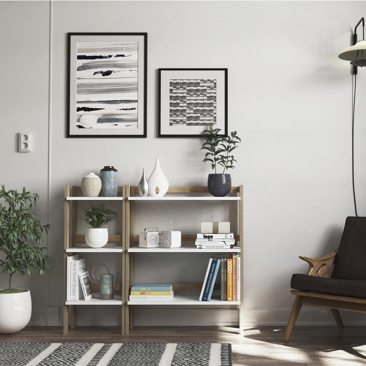 SILCOSIL - Estante Madera 3 Nivel(es) 72.6x92x30 cm Blanco