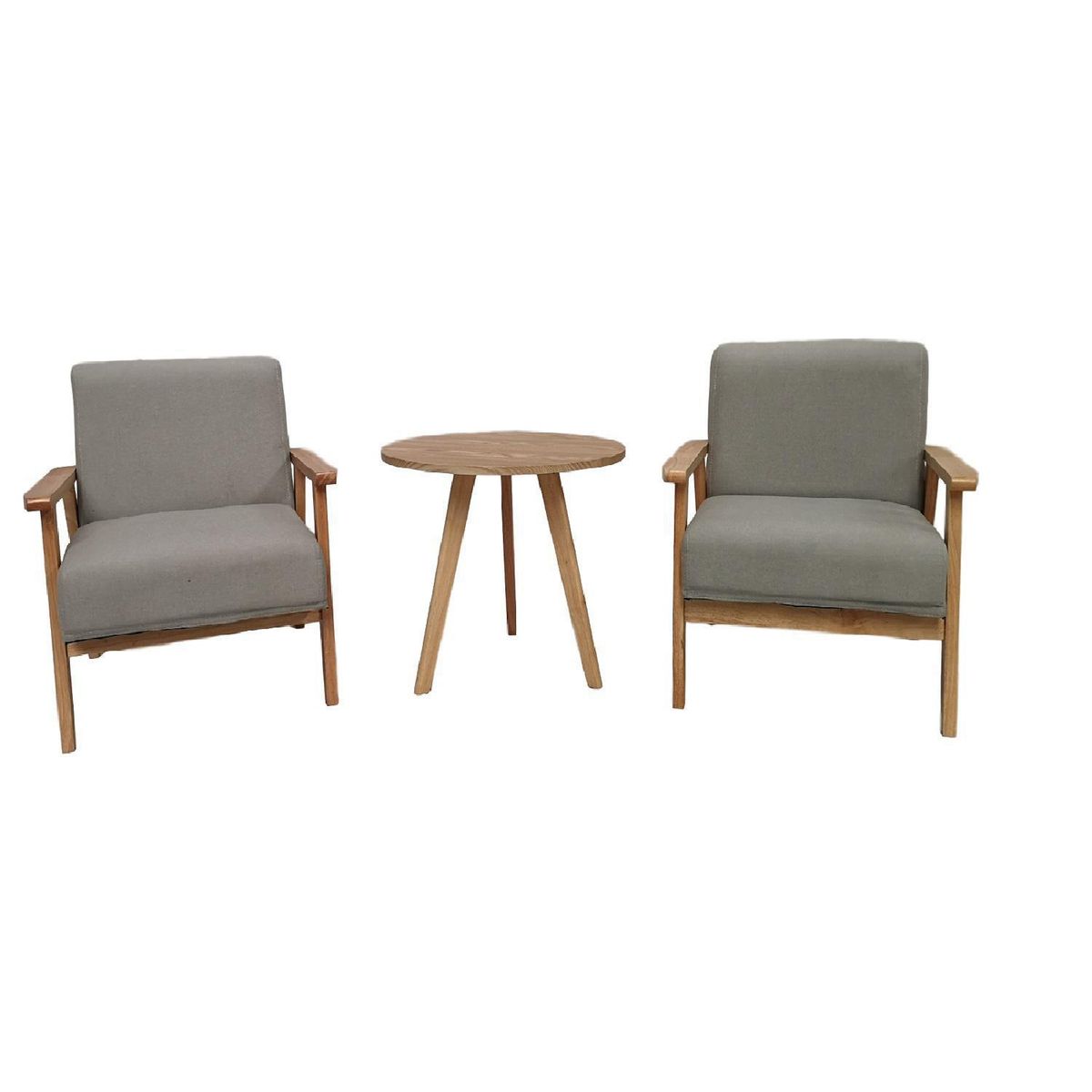 EL BARCO - Juego de Terraza Balcón Nature 2 Personas Gris