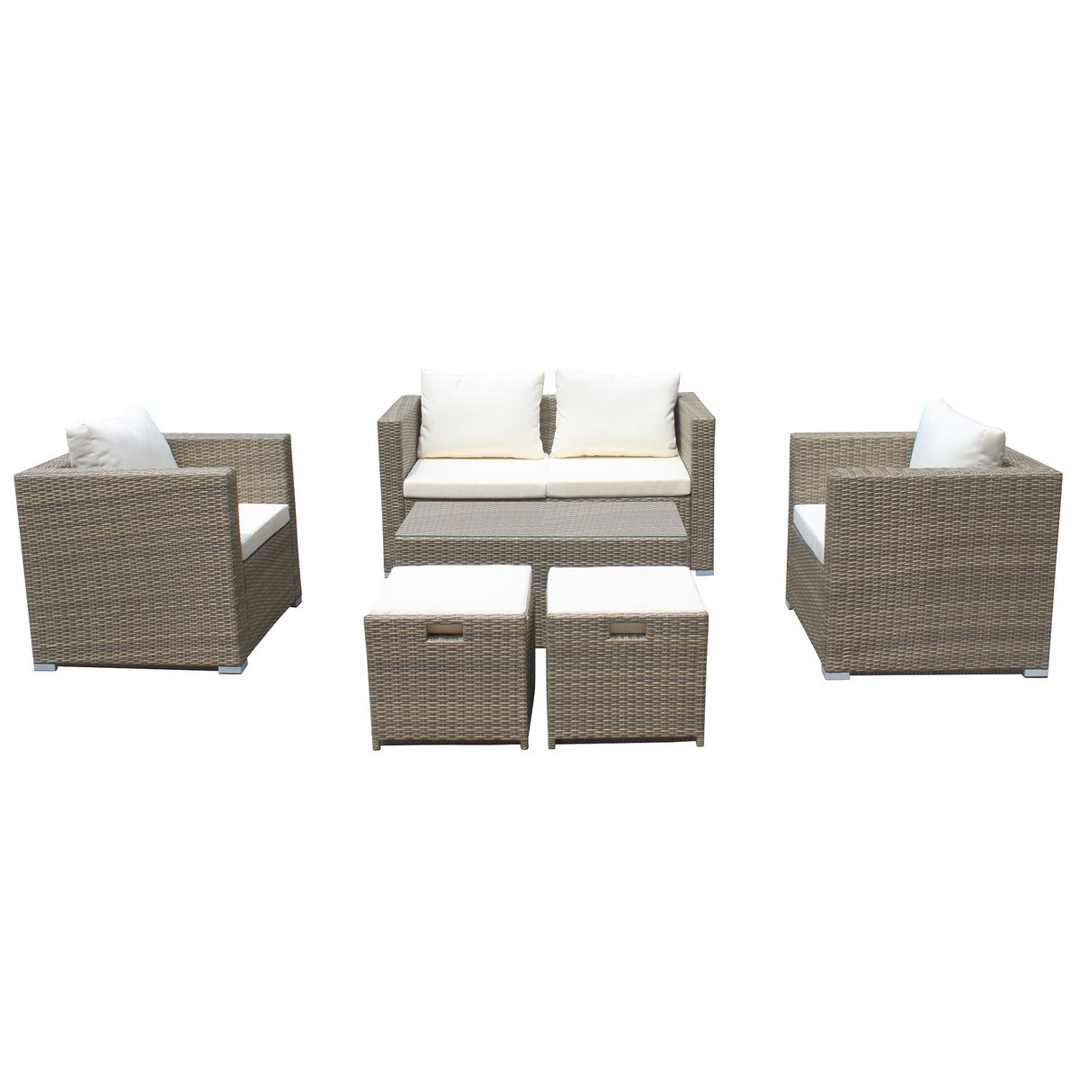 EL BARCO - Juego de Living de Terraza Brisbane 6 Personas Caramelo