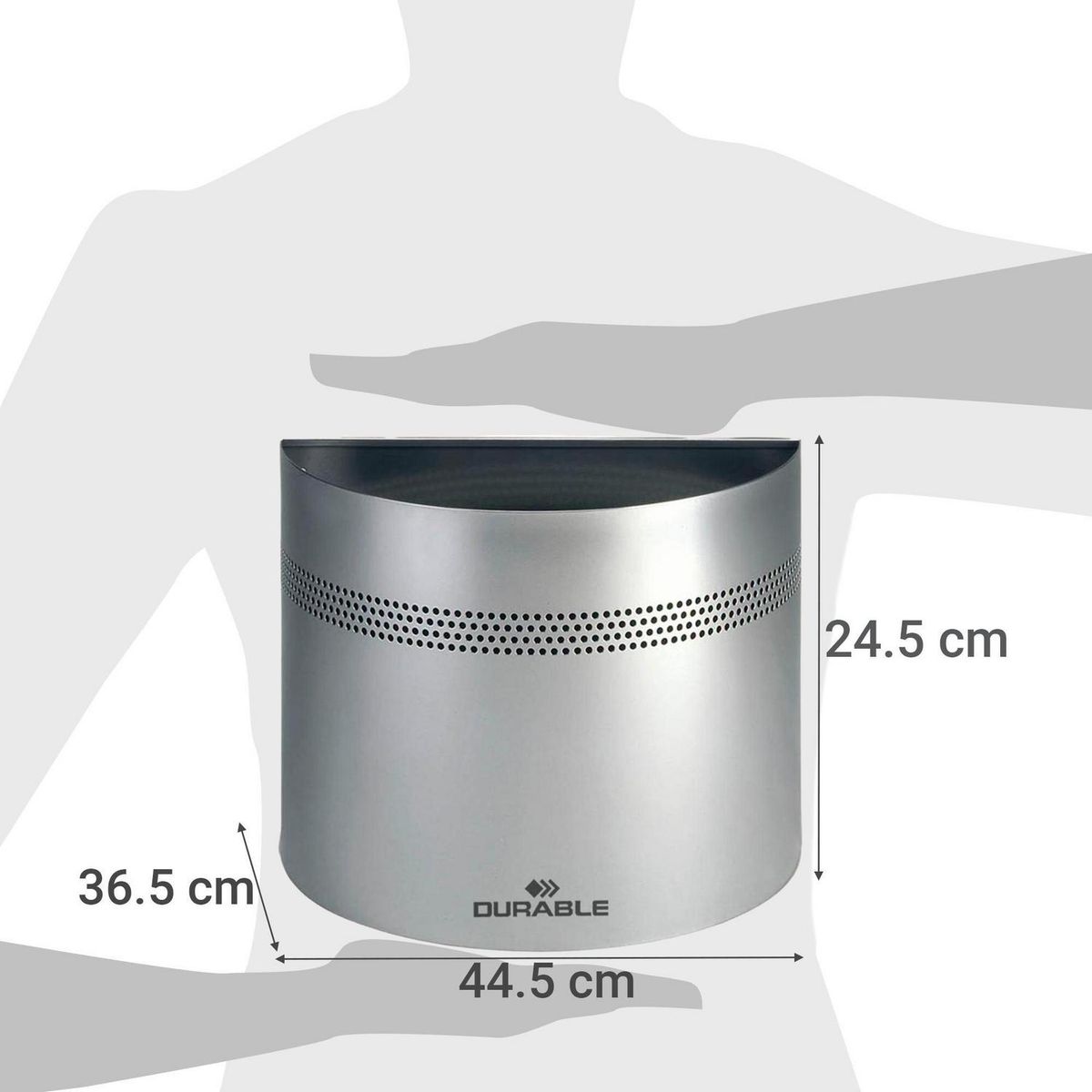 DURABLE - Papelero 20 Litros Metal Gris