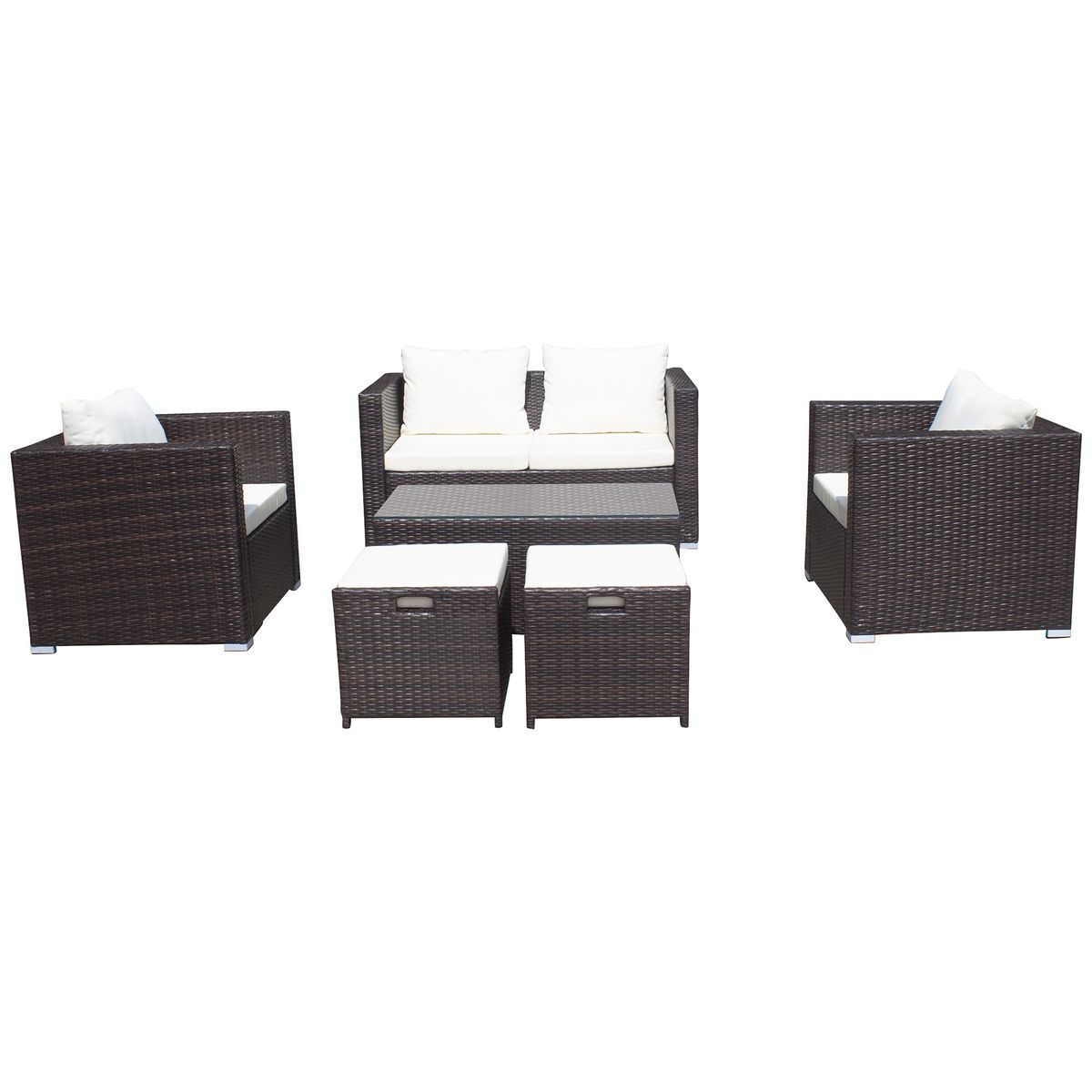 EL BARCO - Juego de Terraza Living Brisbane 6 Personas Chocolate