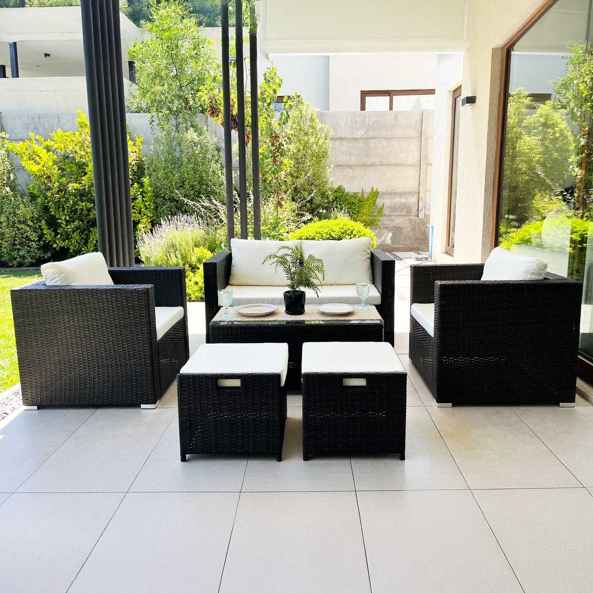 EL BARCO - Juego de Terraza Living Brisbane 6 Personas Chocolate