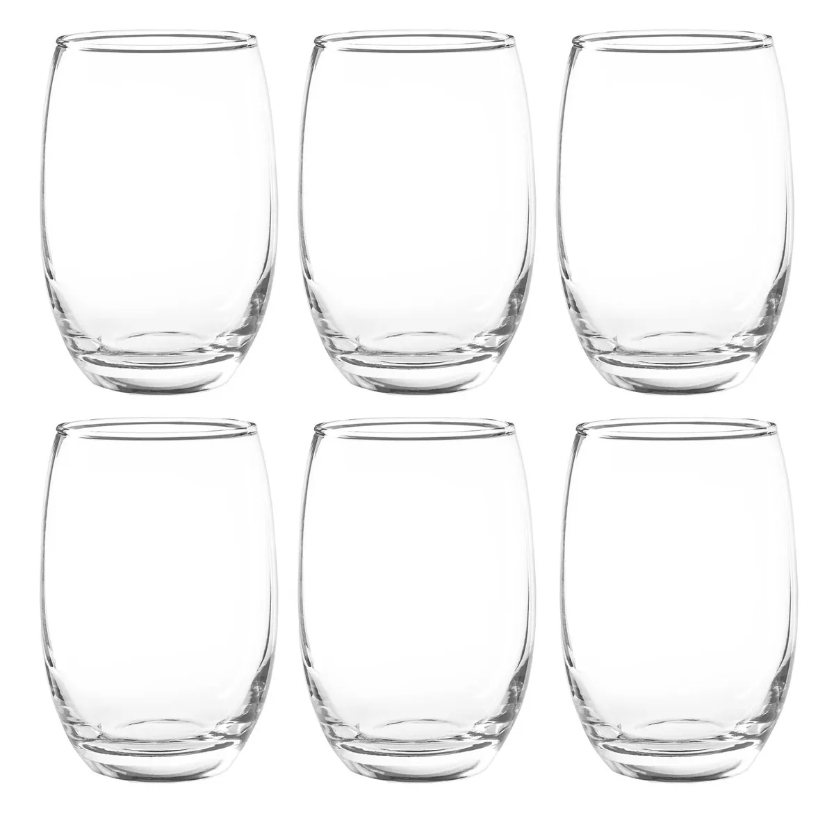 JUST HOME COLLECTION - Set 6 Vasos Bajo de Vidrio 460 ml Transparente