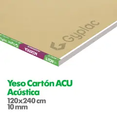 GYPLAC - Yeso Cartón Acústico 10 mm 120x240 cm Gris