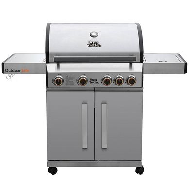 Parrilla a gas 4 quemadores griller led inoxidable