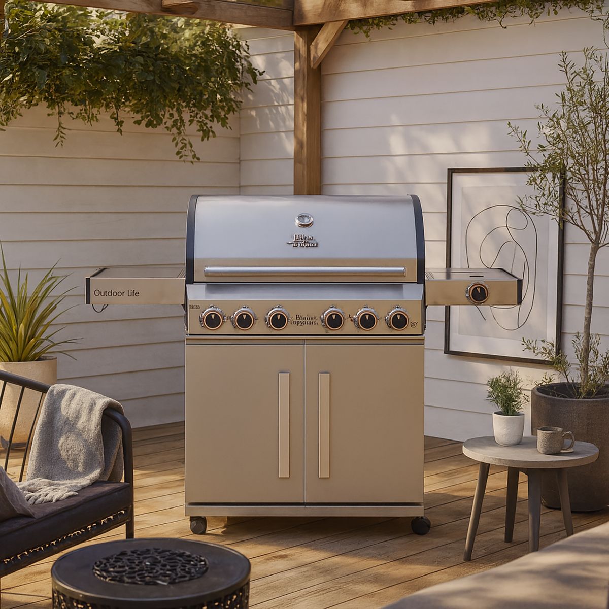 URSUS TROTTER - Parrilla a gas 6 quemadores griller led inoxidable