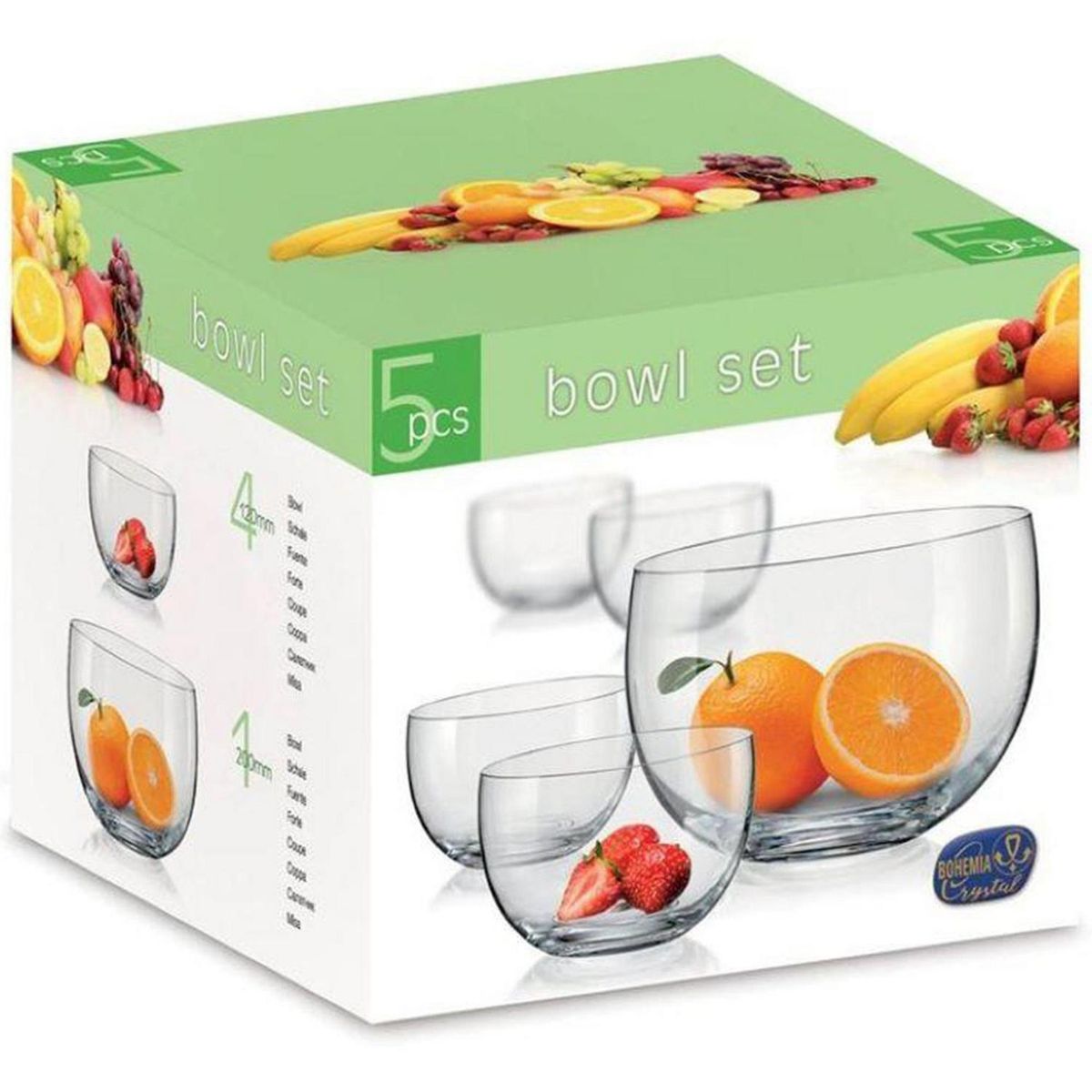 BOHEMIA - Set de Bowls Bohemia 5 Piezas Transparente 250 ml