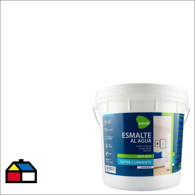 QUIMICA PASSOL - Esmalte al Agua Brillante 10 l Blanco