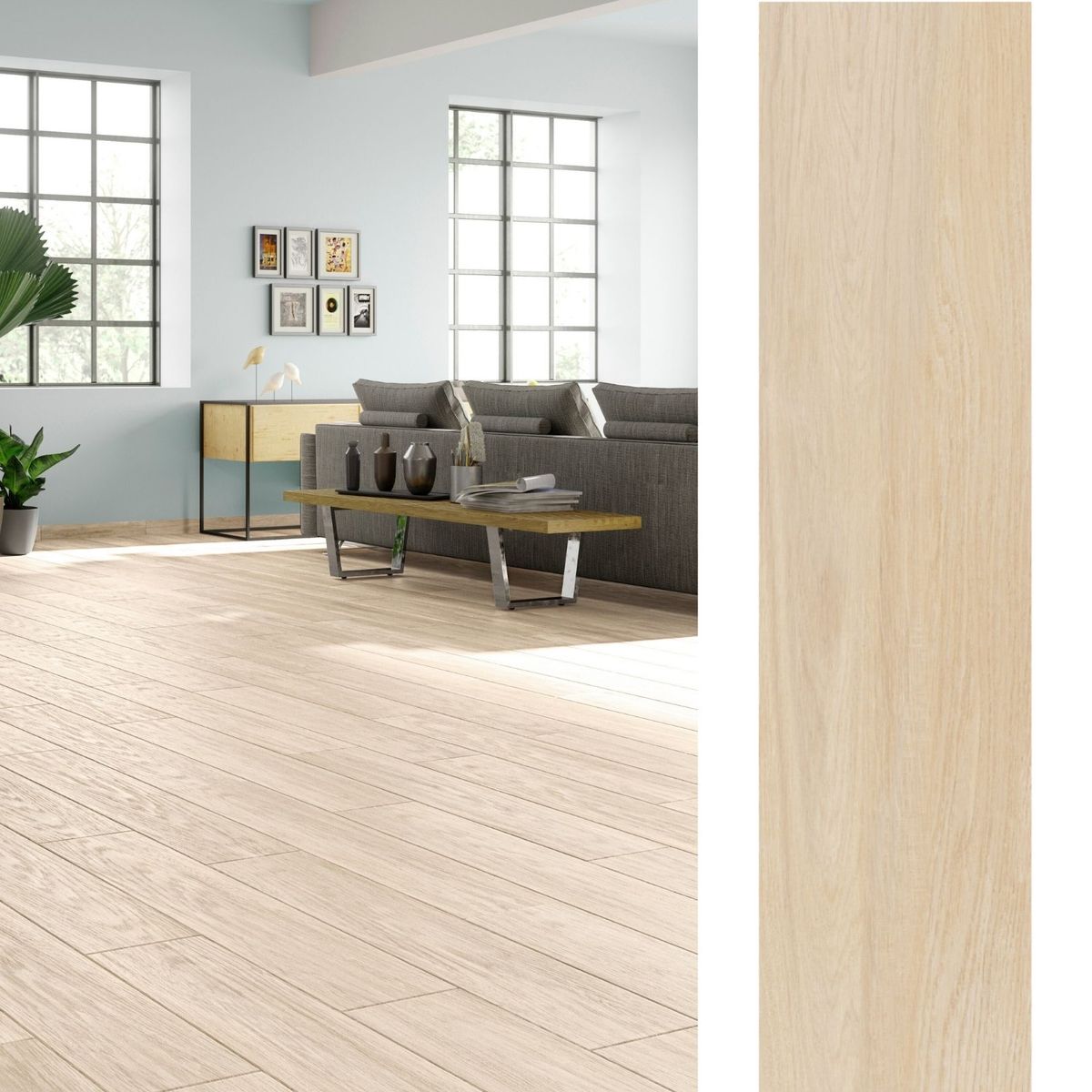 ARGENTA - Porcelanato 22.5x90 cm Landes Marrón Claro Natural 1.21 m2