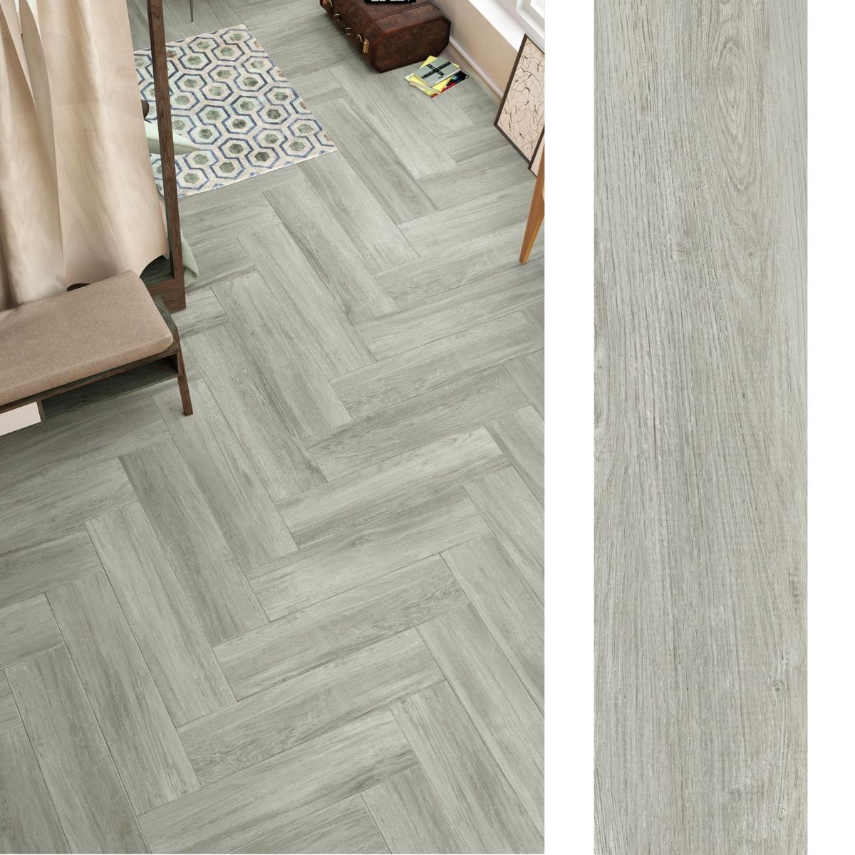 ARGENTA - Porcelanato 22.5x90 cm Landes Gris 1.21 m2