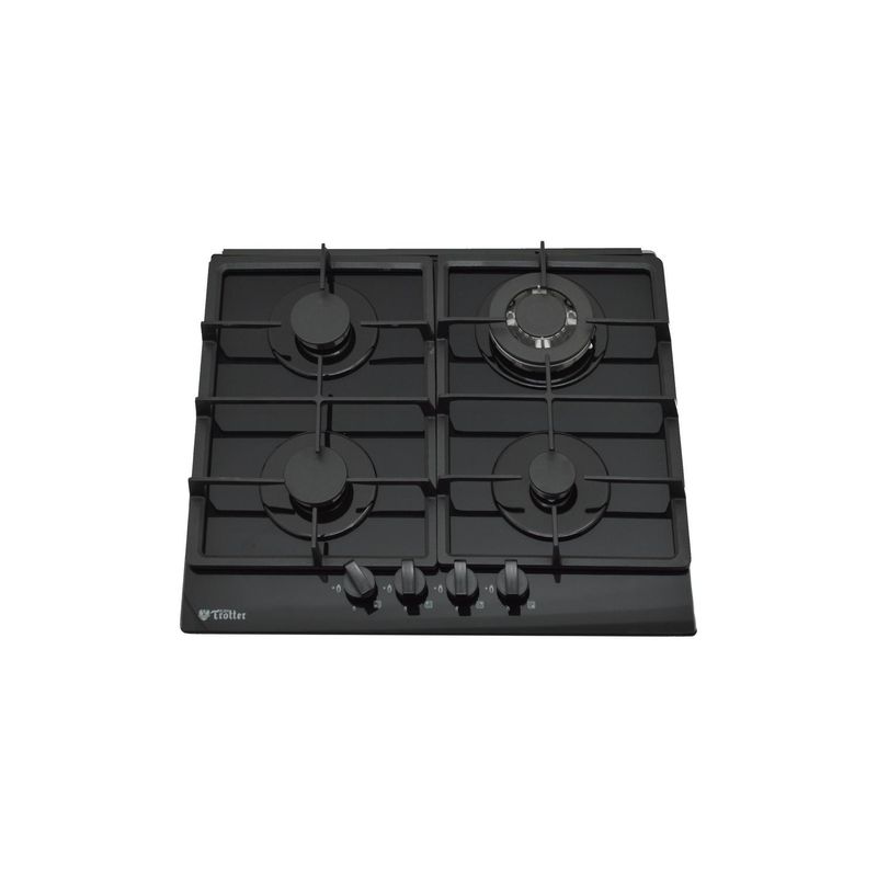 ALBIN TROTTER - Encimera Gas Licuado 4 Platos Negro AT-XN GLASS KASSEL FFT GL