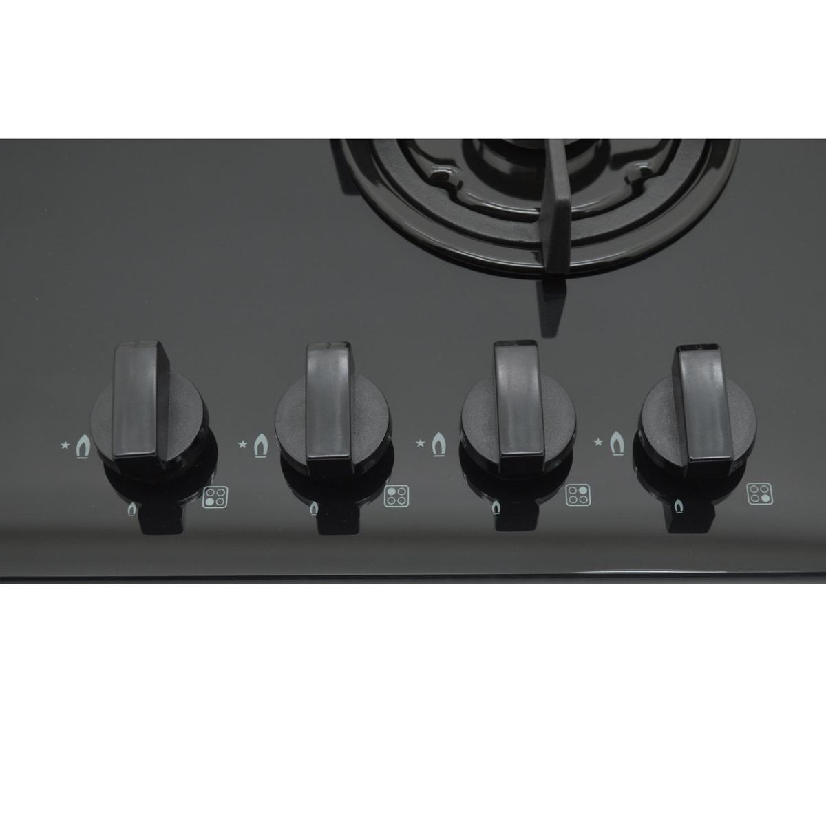 ALBIN TROTTER - Encimera Gas Natural 4 Platos Negro AT-XN GLASS KASSEL FF-IT GN