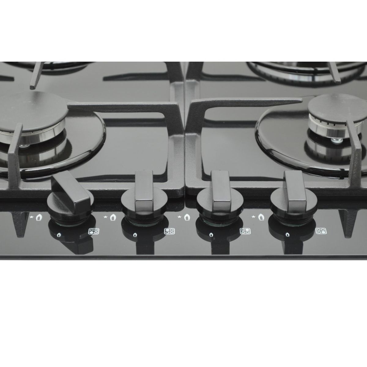 ALBIN TROTTER - Encimera Gas Natural 4 Platos Negro AT-XN GLASS KASSEL FFT