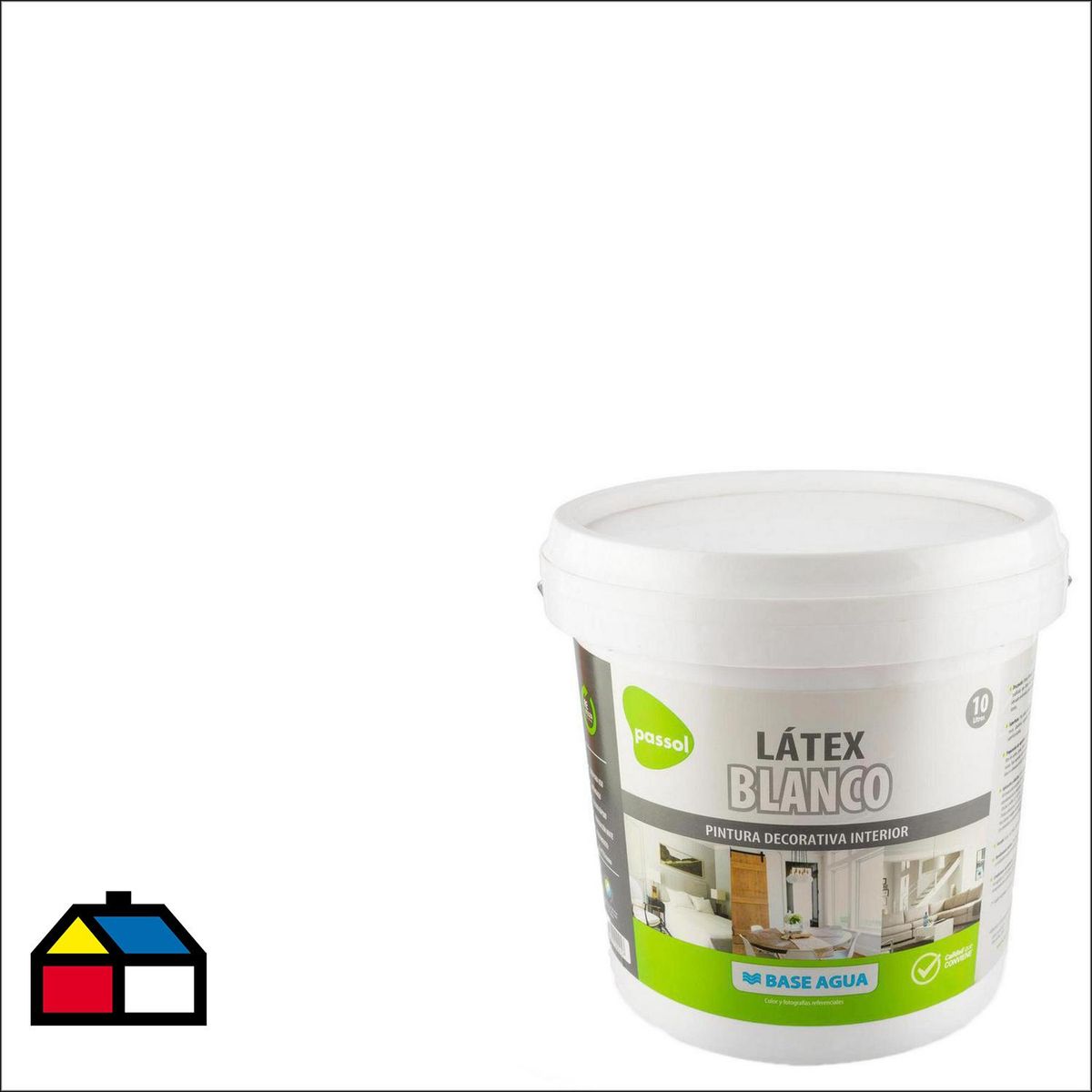 QUIMICA PASSOL - Pintura Acrílica Brillante 10 l Blanco