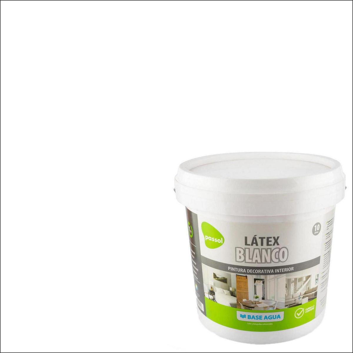 QUIMICA PASSOL - Pintura Acrílica Brillante 10 l Blanco