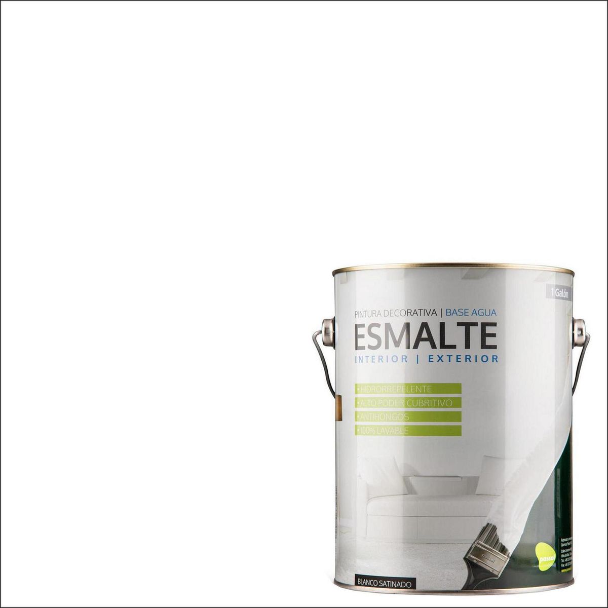 QUIMICA PASSOL - Esmalte al Agua 1 galón(es) Brillante Blanco
