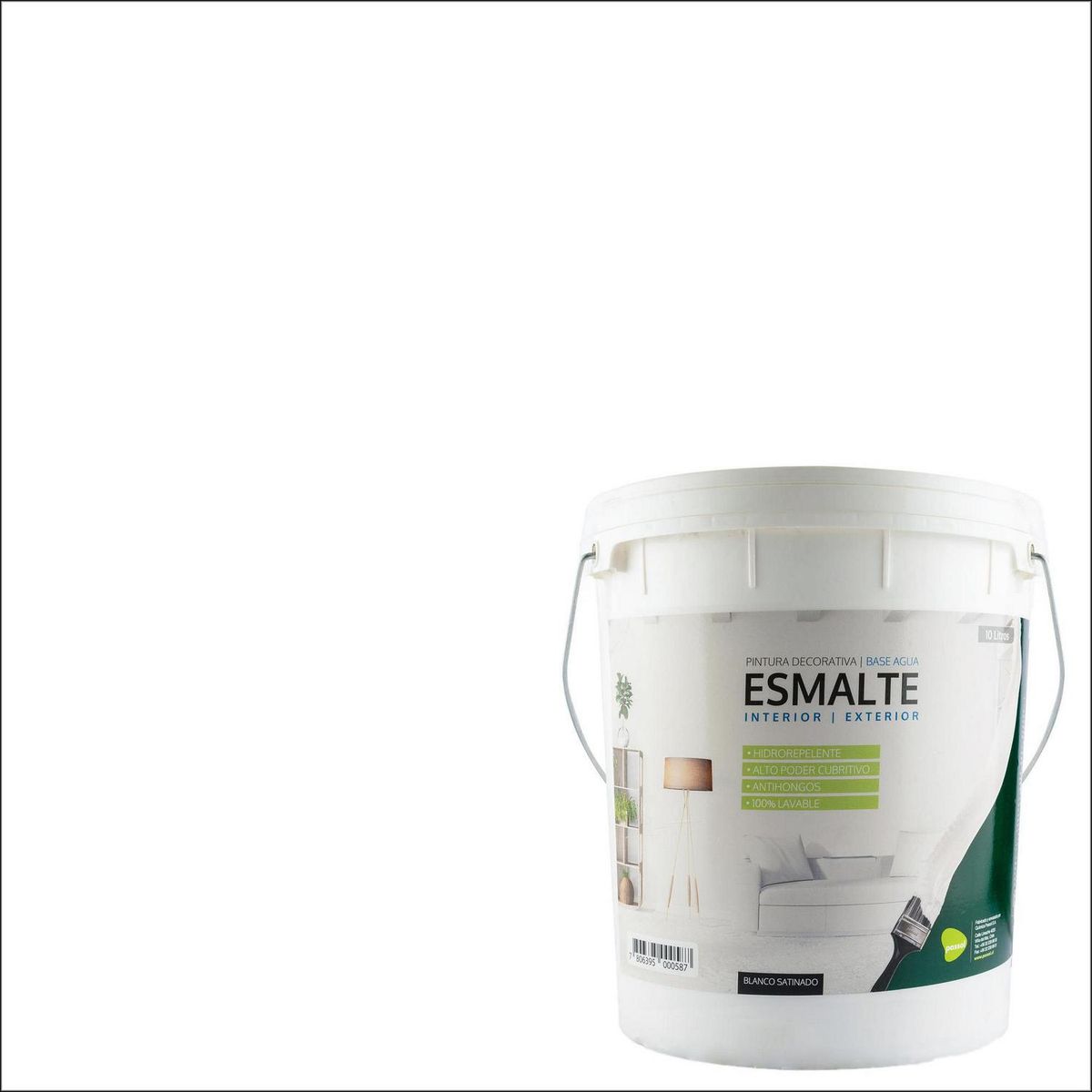 QUIMICA PASSOL - Esmalte al Agua 10 l Brillante Blanco