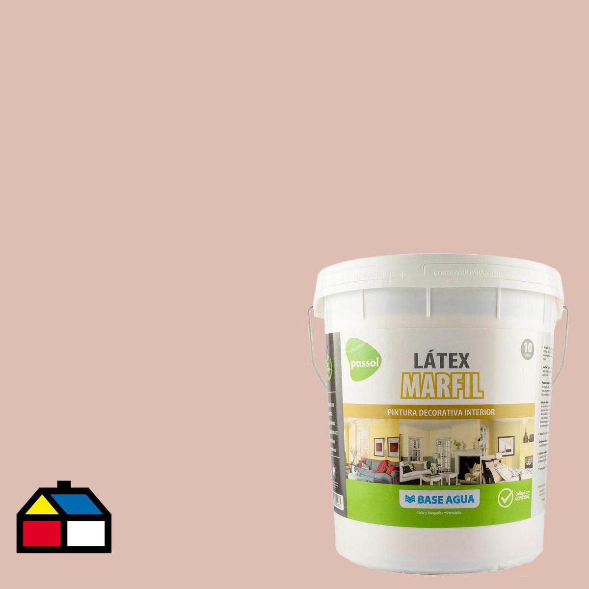 QUIMICA PASSOL - Pintura Acrílica Brillante 10 l Blanco Marfil