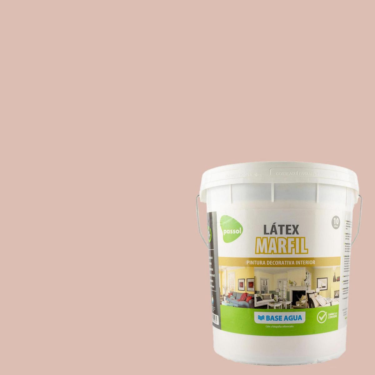 QUIMICA PASSOL - Pintura Acrílica Brillante 10 l Blanco Marfil