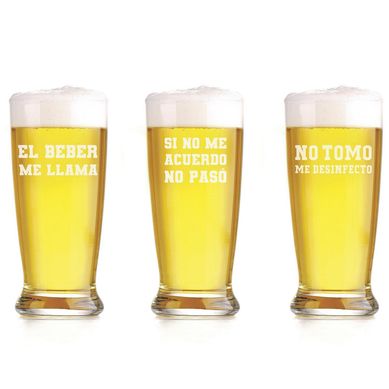 Set 3 vasos de vidrio 355 ml transparente