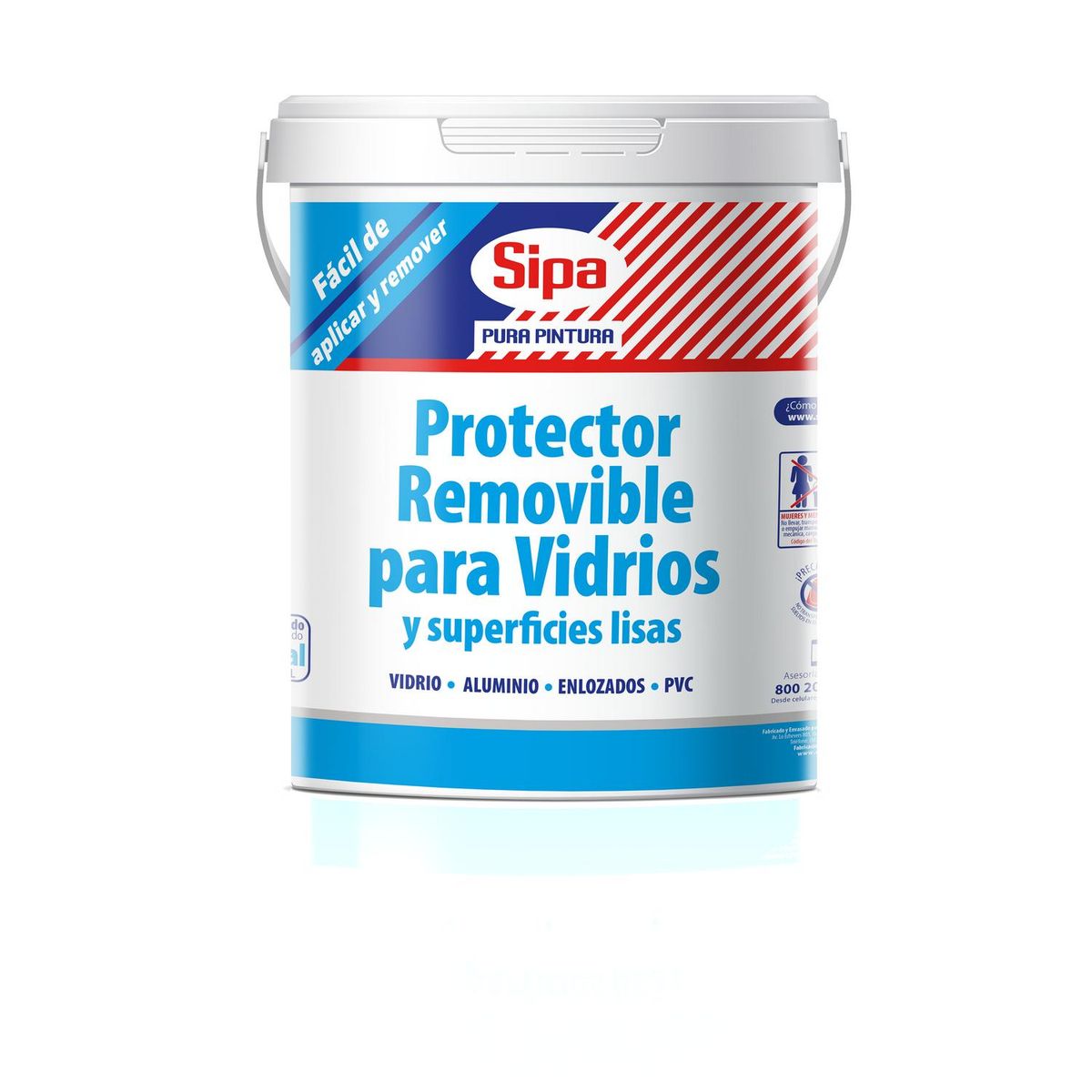 SIPA - Protector de vidrios y superficies lisas No porosas Tarro 1 galón(es) Brillante Azul Traslucido