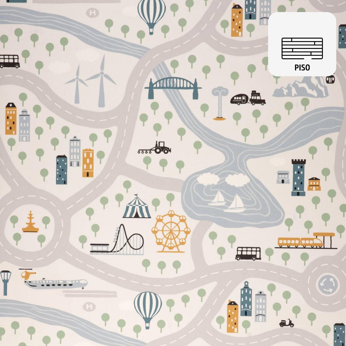 DIB - Piso en Rollo Kids 200x3000 cm PVC Gris