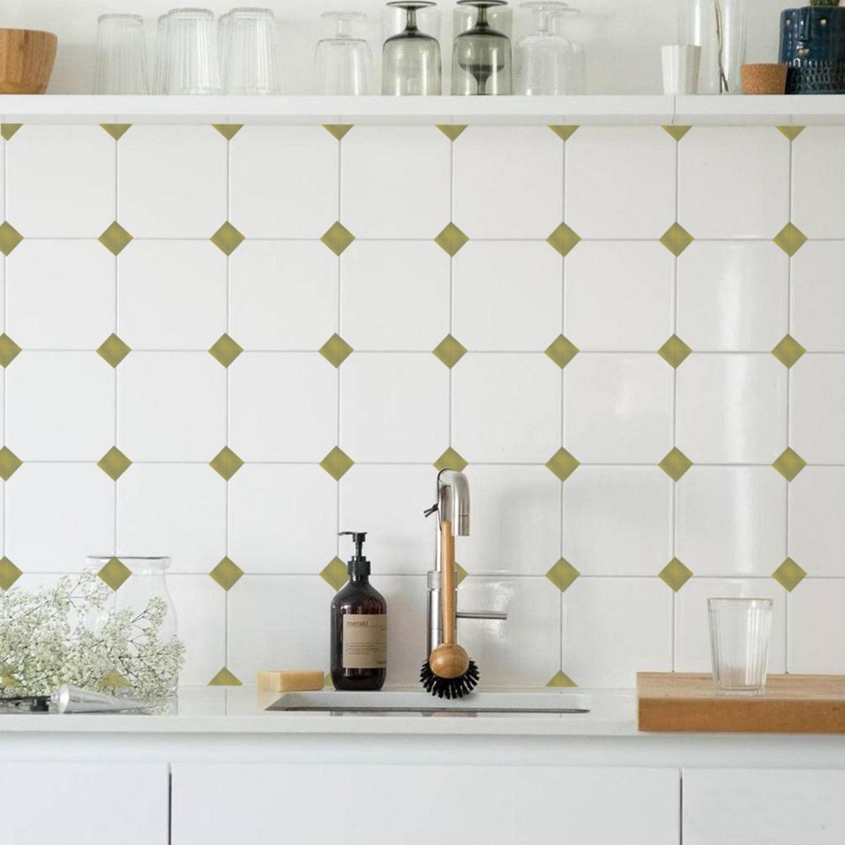 VALDECO - DECOFRAGÜES autoadhesivos azulejos Dorado