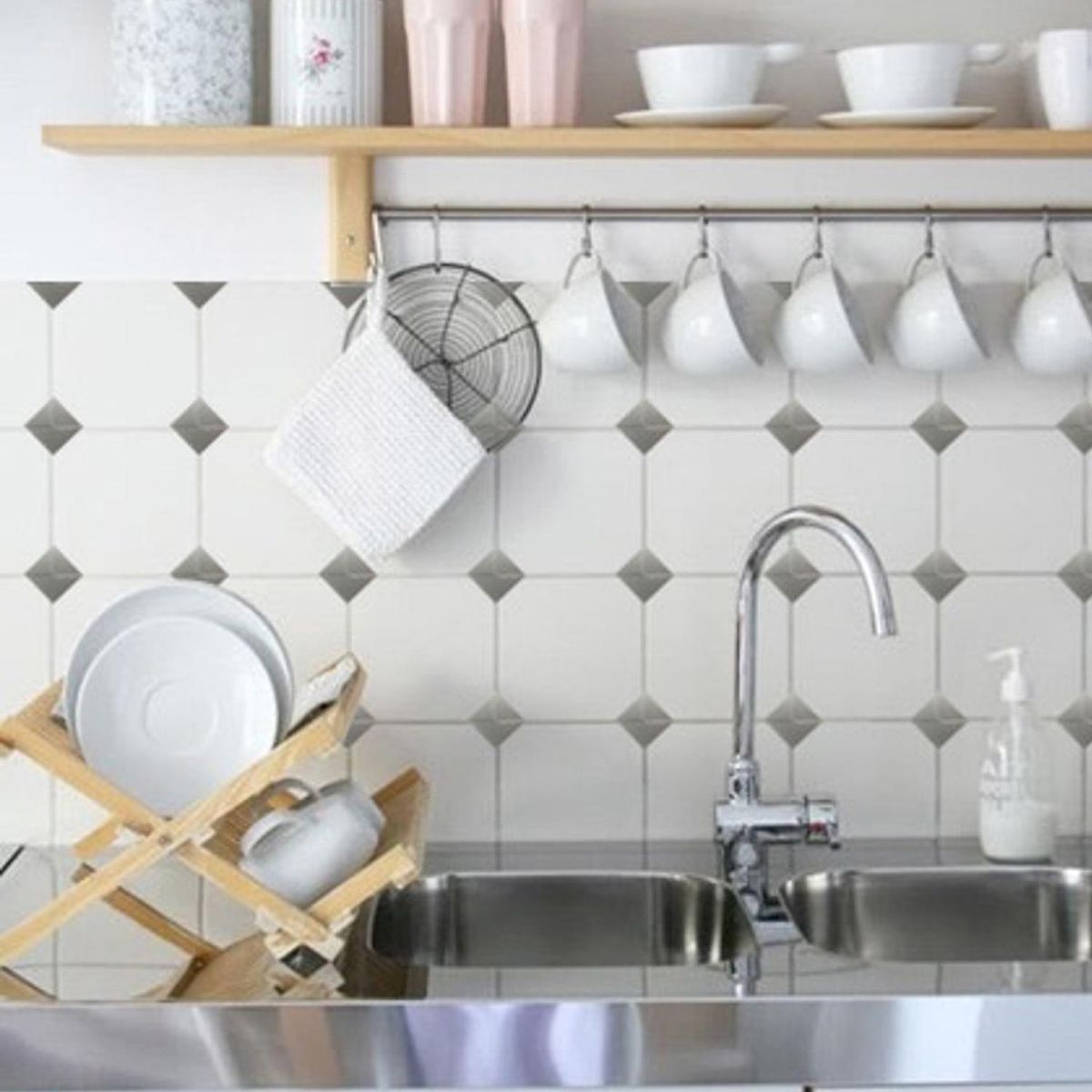 VALDECO - DECOFRAGÜES autoadhesivos azulejos Plateado