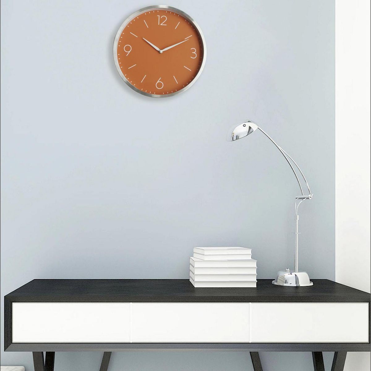 RONDA - Reloj de pared fondo naranjo 30 cm