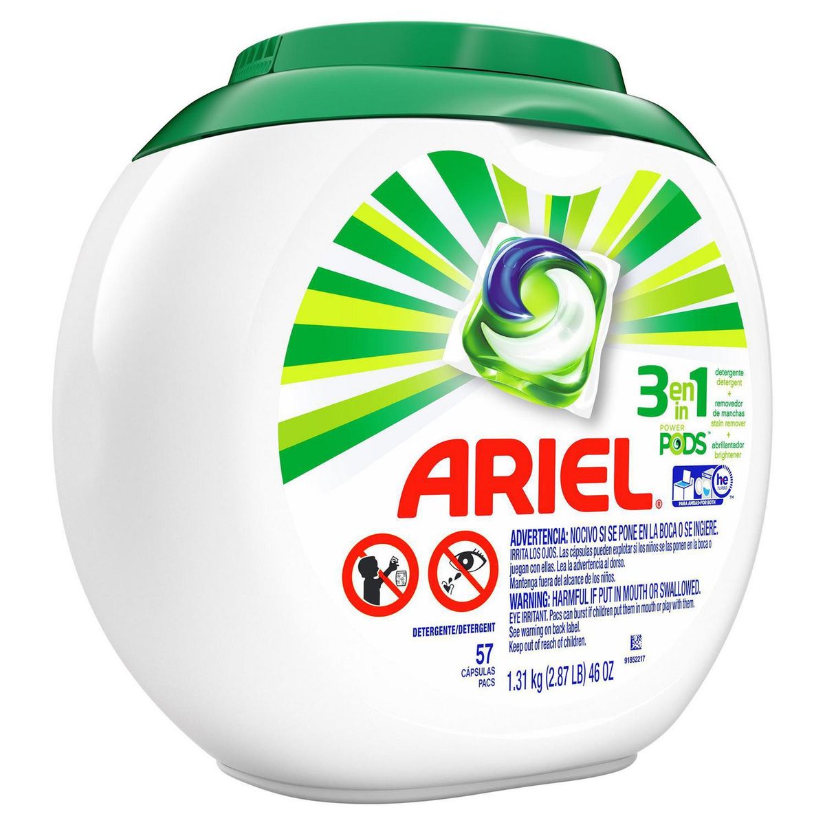 ARIEL - Detergente Ariel Power Pods Original 57 Unidades para Lavadora