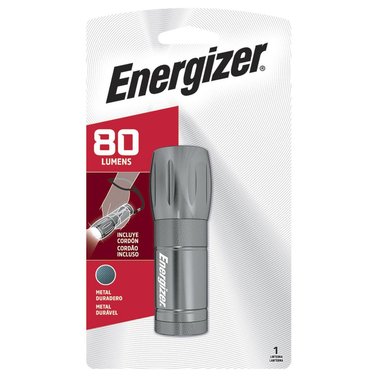 EVEREADY - Linterna compacta metálica 80 Lumenes