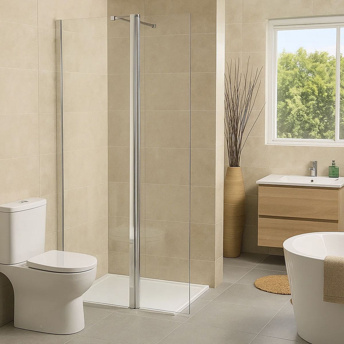 TEBISA - Mampara Abatible 2 hojas 600 + 400 6 mm TEB_GG7018