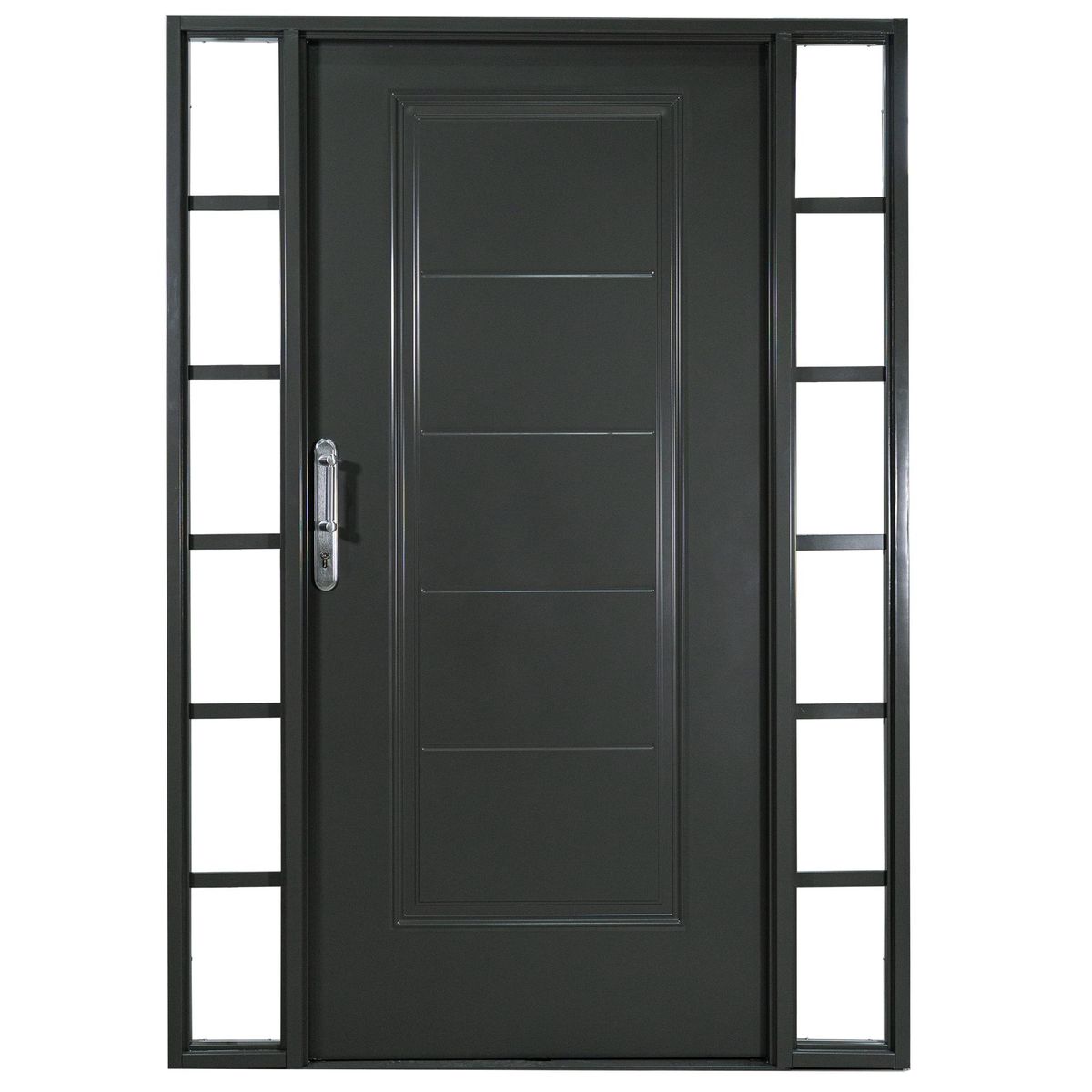 WINTEC - Kit Puerta Exterior Acero galvanizado 80x200 cm 5 Paneles Gris