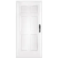 WINTEC - Kit Puerta Exterior Acero galvanizado 80x200 cm 6 Paneles Izquierda Blanco