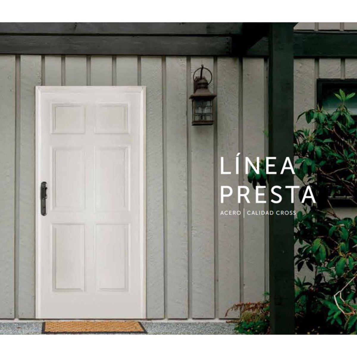 WINTEC - Kit Puerta Exterior Acero galvanizado 80x200 cm 6 Paneles Izquierda Blanco