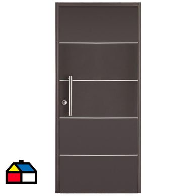 Kit puerta lista acero gris derecha