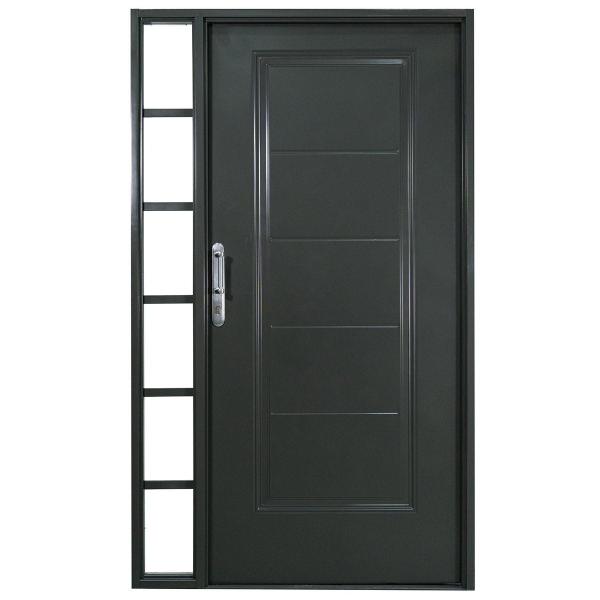 WINTEC - Kit Puerta Exterior Acero galvanizado 80x200 cm 5 Paneles Gris