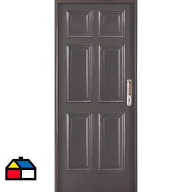 Kit puerta acero 6 panel gris 80x200 izquierda