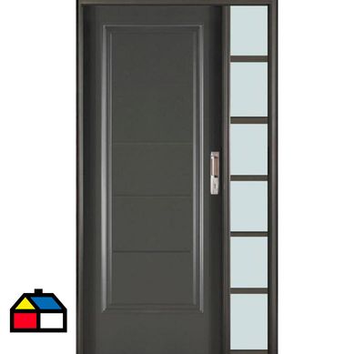 Kit puerta acero+mampara gris 90x200 izquierda