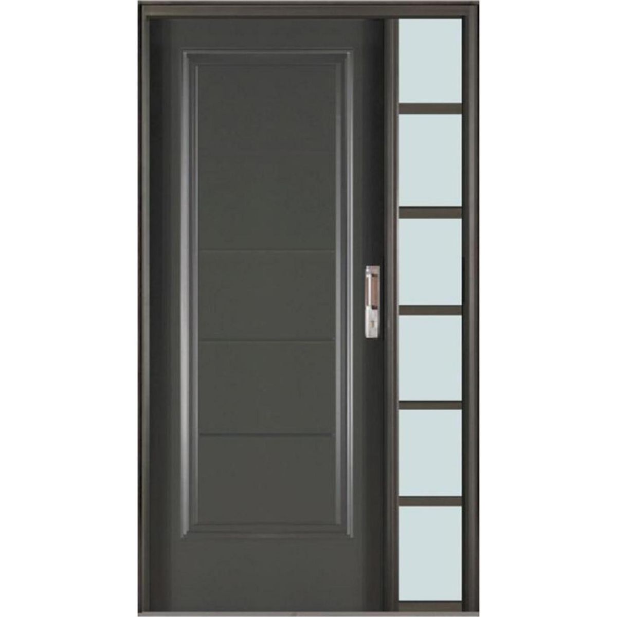 WINTEC - Kit Puerta Exterior Acero galvanizado 90x200 cm 5 Paneles Gris