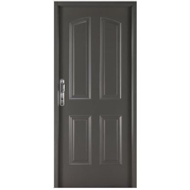 Kit Puerta Exterior Acero galvanizado 80x200 cm 4 Paneles Derecha Gris