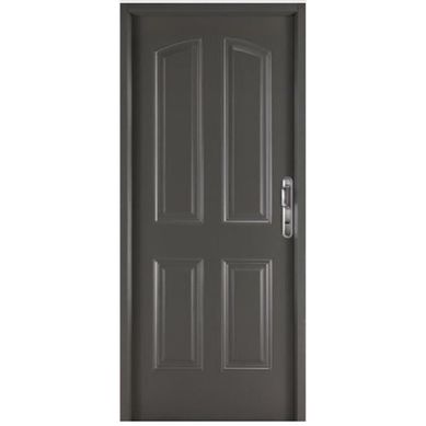 Kit Puerta Exterior Acero galvanizado 80x200 cm 4 Paneles Izquierda Gris