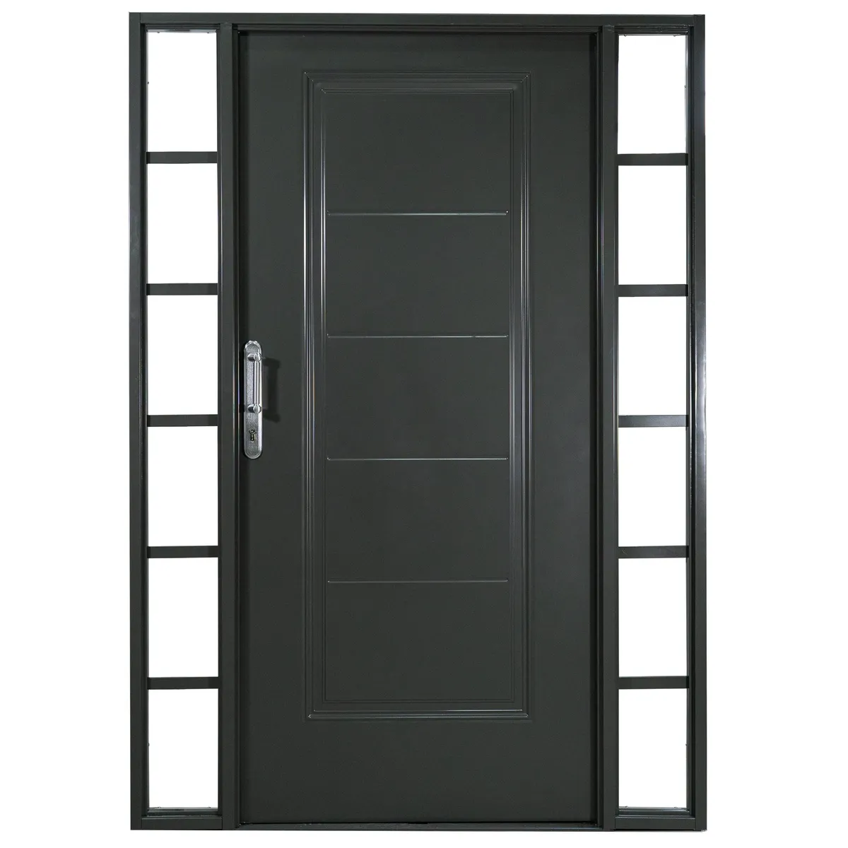 WINTEC - Kit Puerta Exterior Acero galvanizado 90x200 cm 5 Paneles Gris