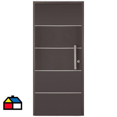 Kit puerta lista acero gris 75x200 izquierda