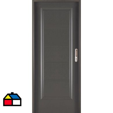 Kit puerta acero 5panel gris 90x200 izquierda