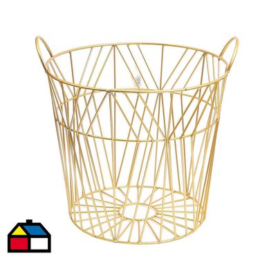 Canasto multiuso de metal dorado 35 cm